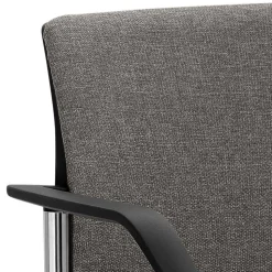 Stapelbarer Armlehnenstuhl in Grau Stoff - Lovanna