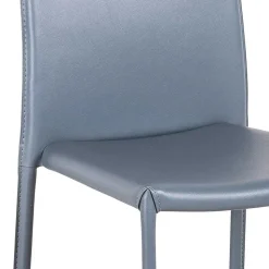 Stapelbarer Hochlehner in Grau Anca Kunstleder (4er Set)