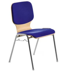 Stapelstuhl in Blau & Buche - Caritera