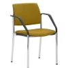 Stapelstuhl mit Armlehnen in Gelb Stoff - Eckomy