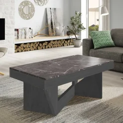 Staufach Couchtisch in Schwarzgrau & Dunkelgrau - Cadruna