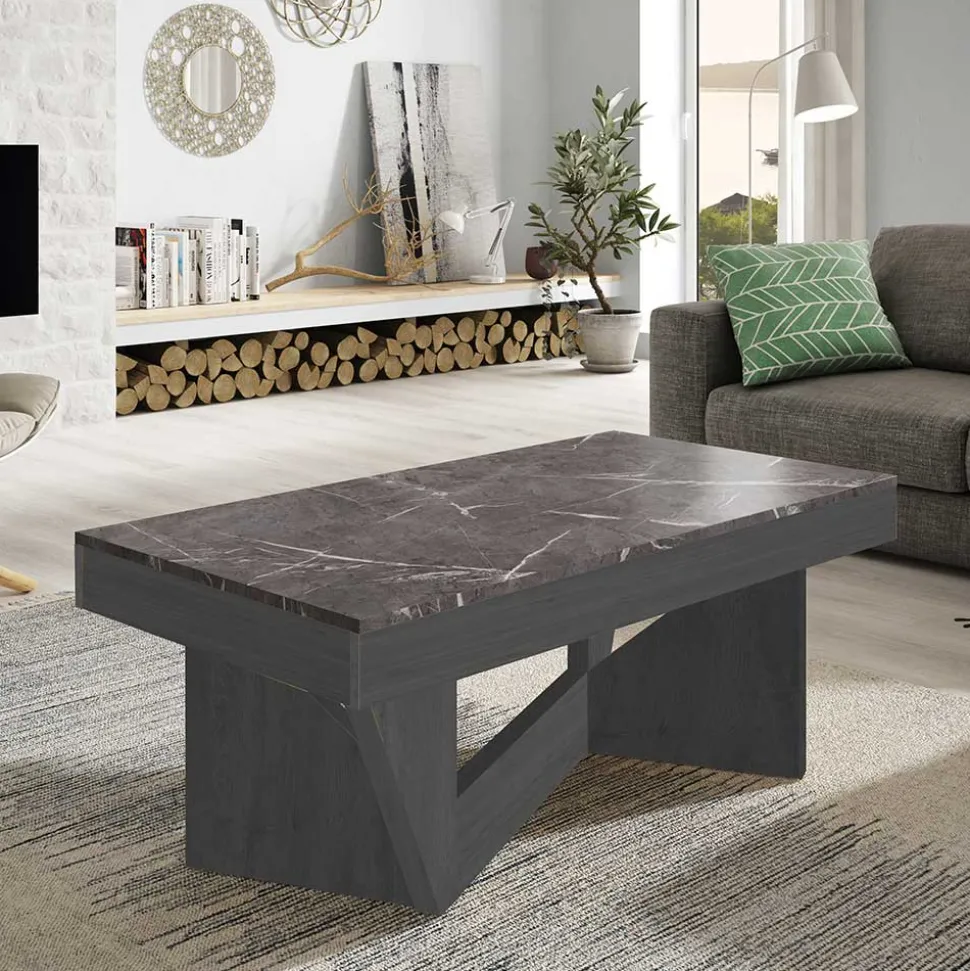 Staufach Couchtisch in Schwarzgrau & Dunkelgrau - Cadruna