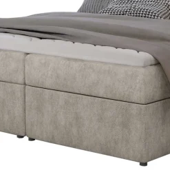 Stauraum Bett in Cremeweiß Stoffbezug - Annely