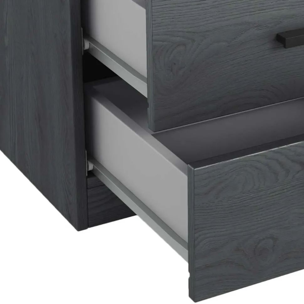 Stauraum Doppelbett in Eiche Grau - Carika