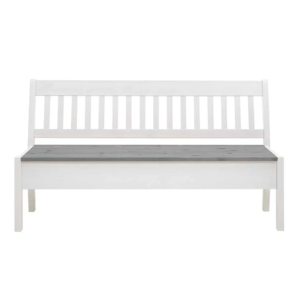 Stauraum Holzbank in Weiß & Grau - Ovidos