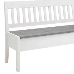 Stauraum Holzbank in Weiß & Grau - Ovidos