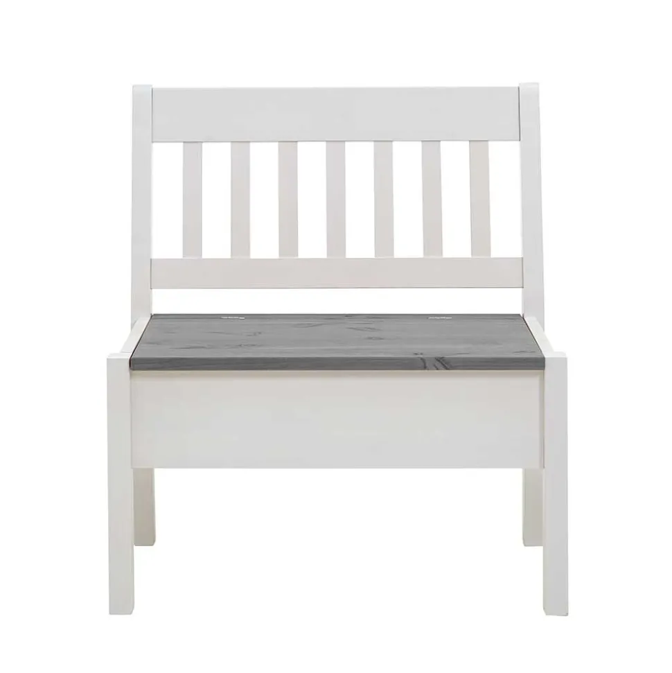 Stauraum Holzbank in Weiß & Grau - Ovidos