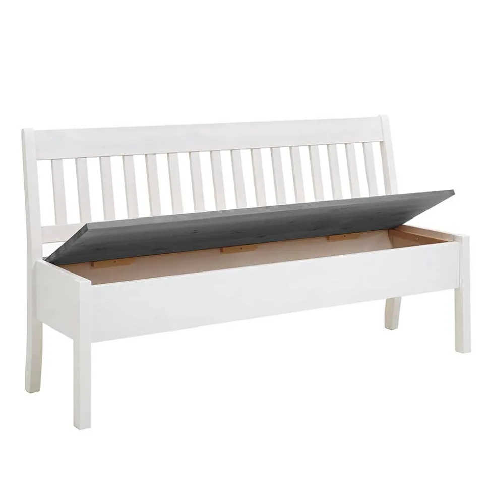 Stauraum Holzbank in Weiß & Grau - Ovidos