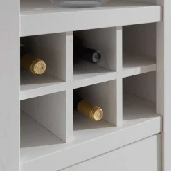 Stauraum Landhaus Vitrinenschrank in Weiß - Chelles