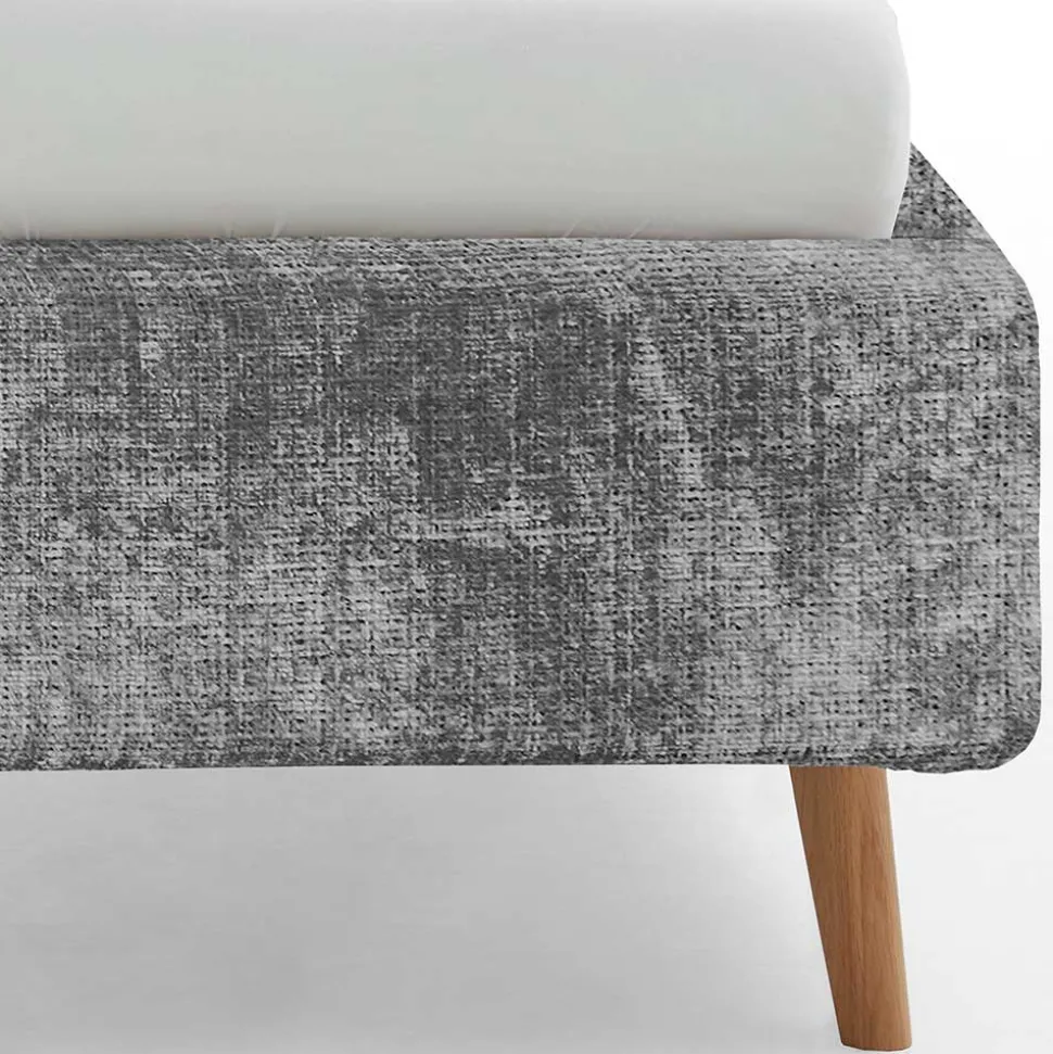 Stauraum Polsterbett aus Boucle in Grau - Tasso