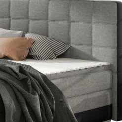 Stauraum Polsterbett in Grau und Schwarz - Surius