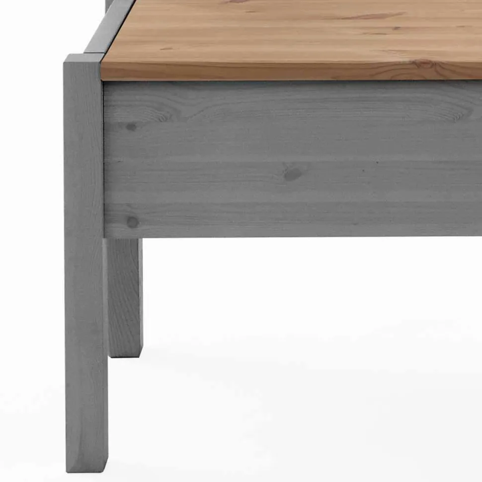 Stauraum Sitzbank Jytte aus Kiefer Grau mit Braun