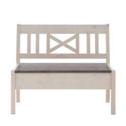 Stauraumbank Yoan in Weiß Grau