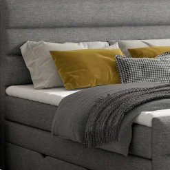 Stauraum-Boxspringbett in Dunkelgrau - Pacet
