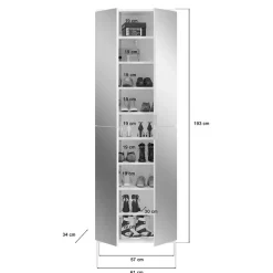 Stauraummöbel Garderobenmöbel 273x193x34 - Ejulia (vierteilig)