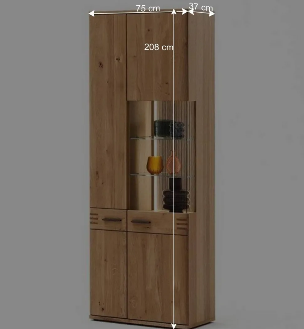 Stauraumvitrine Wohnzimmerschrank 2-türig - Crupean