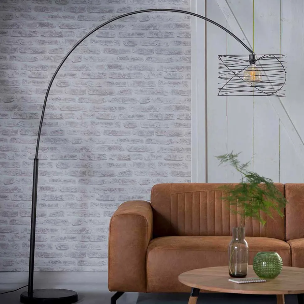 Stehende Bogenlampe mit Spiral Schirm - Petropa