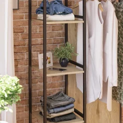 Stehende Garderobe in Holzoptik Natur - Xaidon