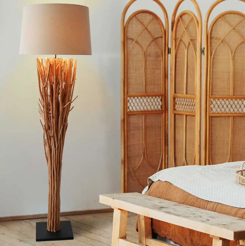 Stehlampe mit Fuß aus Treibholz Ästen - Duffy