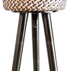 Stehlampe mit Seegras Geflecht Schirm - Ciranzo