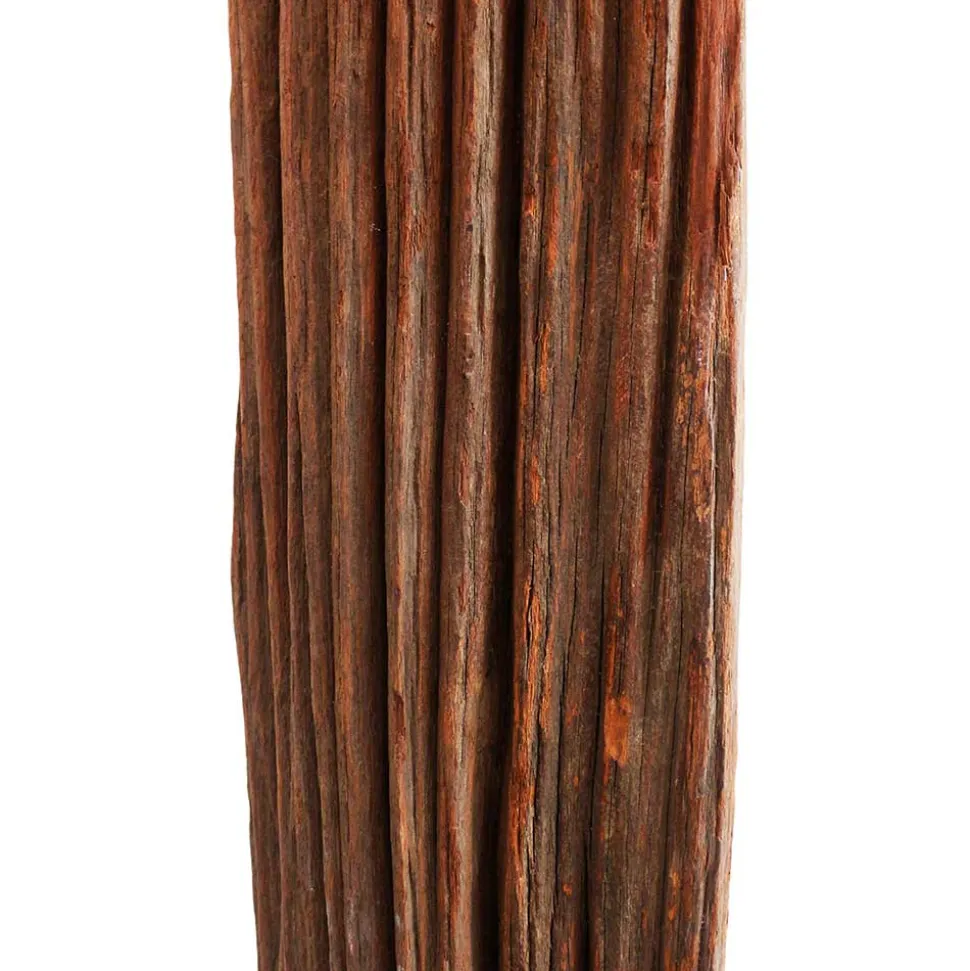 Stehlampe mit Stoffschirm und Treibholz Stele - Duvianco