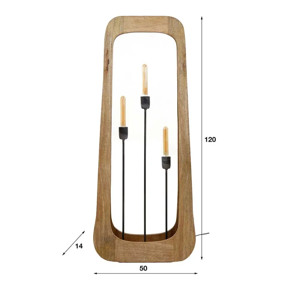 Stehleuchte aus Mangobaum Massivholz - Capitan