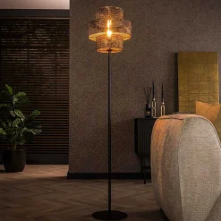 Stehleuchte in Schwarzbraun Metall - Three