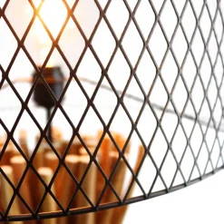 Stehleuchte mit Gitterschirm und Treibholz Fuß - Pamela