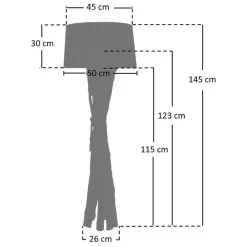 Stehleuchte mit Gitterschirm und Treibholz Fuß - Pamela