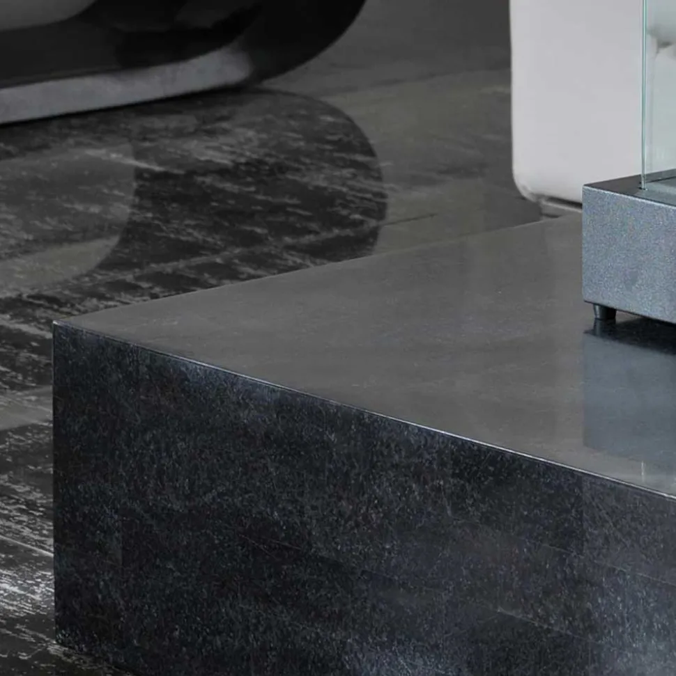 Stein Couchtisch Luvega in Schwarz