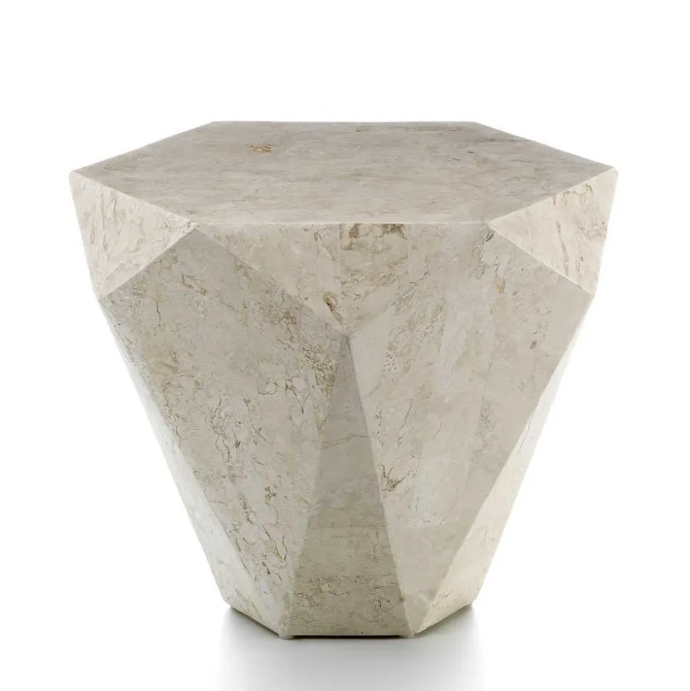 Stein Wohnzimmertisch Jevellon in Creme