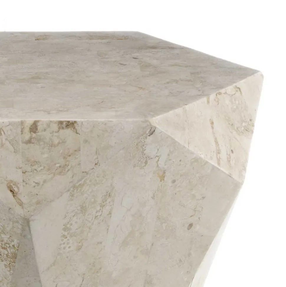 Stein Wohnzimmertisch Jevellon in Creme