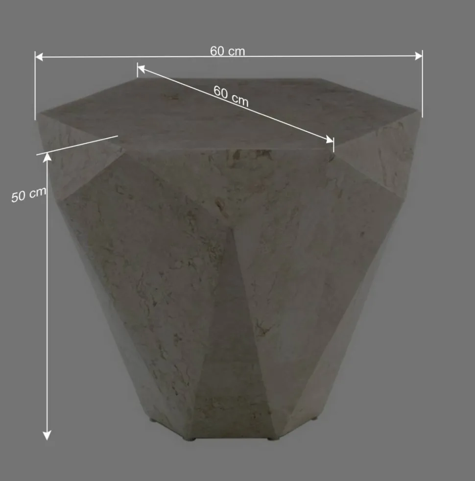 Stein Wohnzimmertisch Jevellon in Creme