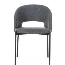 Stühle aus Strukturstoff Grau - Makimona (2er Set)