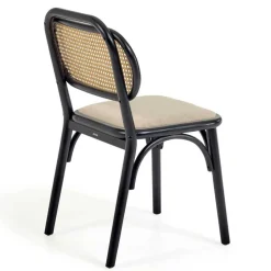 Stühle aus Ulme & Rattan & Stoff - Boxtan (2er Set)