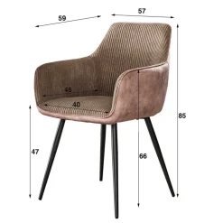 Stühle in Beige Cord und Samt - Tulcea (2er Set)