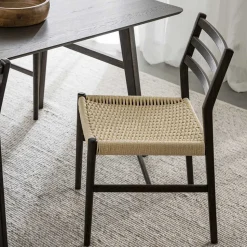 Stühle in Eiche Dunkel und Beige - Sabina (2er Set)