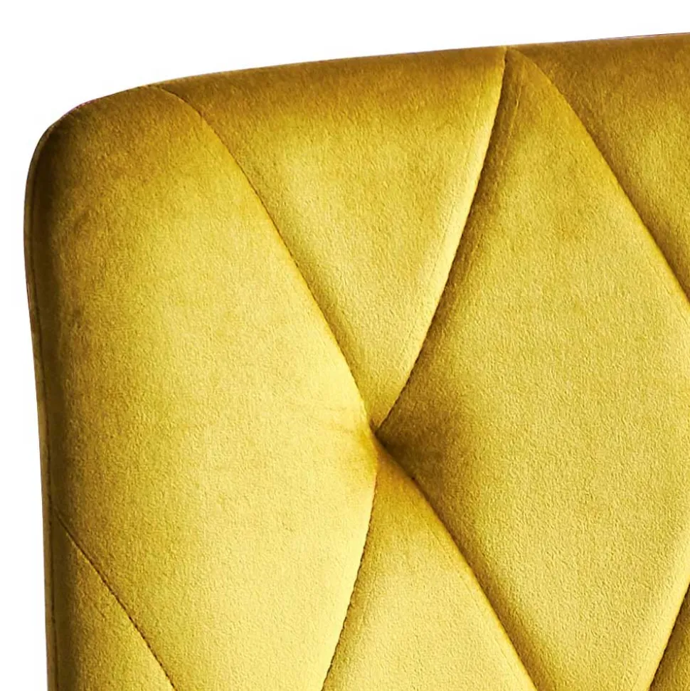 Stühle in Gelb Samtbezug - Bernadi (4er Set)