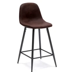 Stilvoller Barhocker mit Schalensitz Creditana Kunstleder Vintage Braun (2er Set)