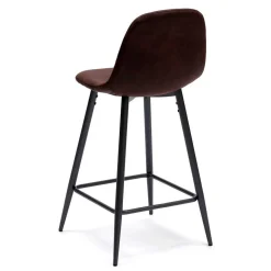 Stilvoller Barhocker mit Schalensitz Creditana Kunstleder Vintage Braun (2er Set)