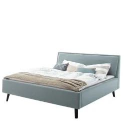 Stoff Bett in Hellblau mit Schwarz - Longli