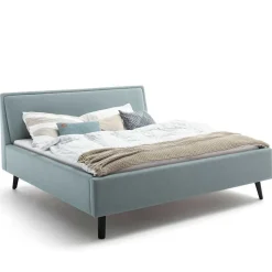 Stoff Bett in Hellblau mit Schwarz - Longli