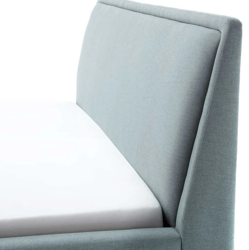 Stoff Bett in Hellblau mit Schwarz - Longli