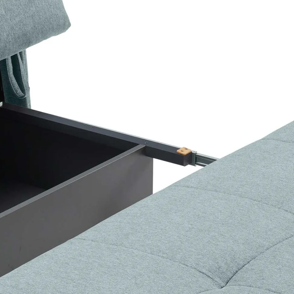 Stoff Bettcouch in Türkis - Enfino