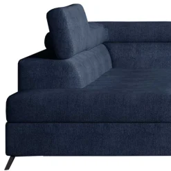 Stoff Dreisitzer Ecksofa in Blaugrau - Crosbys