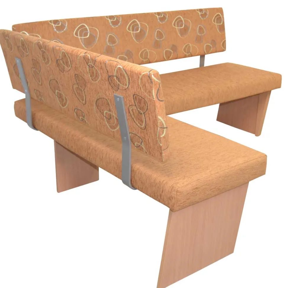 Stoff Eckbank in Braun und Buche Natur - Taranta