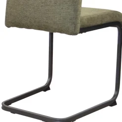 Stoff Freischwinger Stühle in Oliv Grün - Maximo (4er Set)