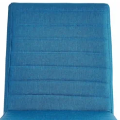 Stoff Freischwinger Stuhl in Petrol Blau - Isakina (2er Set)