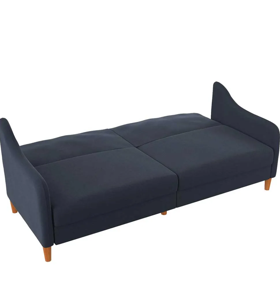 Stoff Schlafcouch in Dunkelblau - Alborg