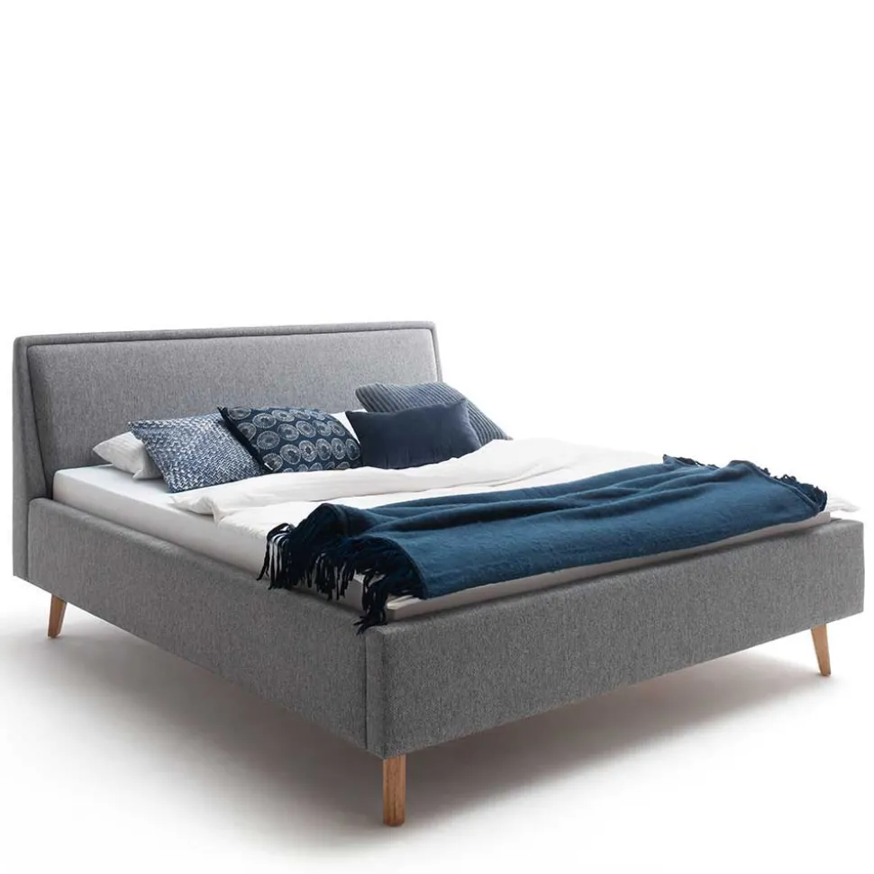 Stoffbett im Skandinavischen Stil in Grau - Cepter